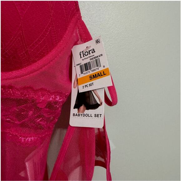 Flora by Flora Nikrooz Babydoll Set Womens Small Modern Feminine Sexy Lingerie - Picture 3 of 6